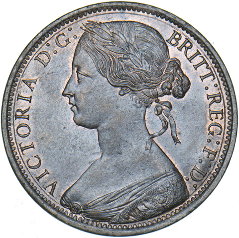 1866 Penny - Victoria British Bronze Coin - Superb