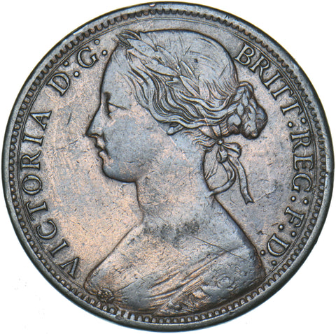 1867 Penny - Victoria British Bronze Coin - Nice