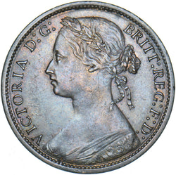 1874 H Penny (F72 7+H) - Victoria British Bronze Coin - Very Nice