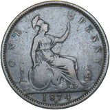 1874 H Penny (F66 6+G) - Victoria British Bronze Coin