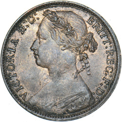 1875 Penny (F82 8+J) - Victoria British Bronze Coin - Very Nice