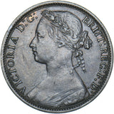 1875 Penny (F82 8+J) - Victoria British Bronze Coin - Very Nice