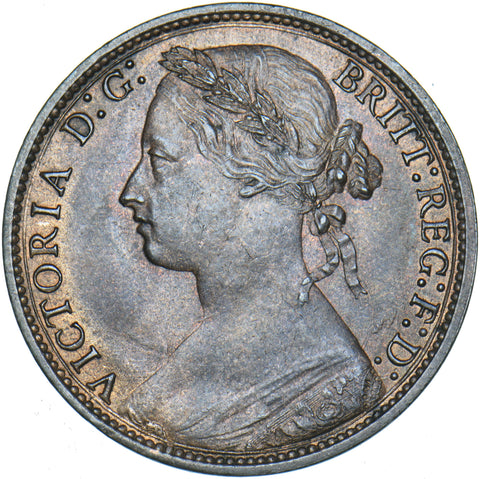 1877 Penny - Victoria British Bronze Coin - Superb