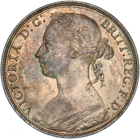 1882 H Penny - Victoria British Bronze Coin - Superb