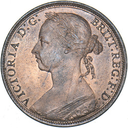 1889 Penny - Victoria British Bronze Coin - Superb