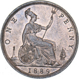 1889 Penny - Victoria British Bronze Coin - Superb