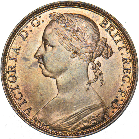 1891 Penny - Victoria British Bronze Coin - Superb