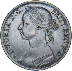 1892 Penny - Victoria British Bronze Coin - Very Nice