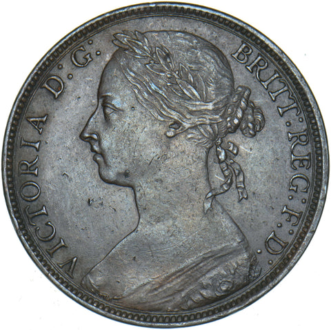 1893 Penny - Victoria British Bronze Coin - Very Nice