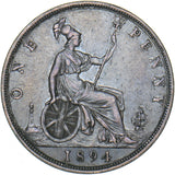 1894 Penny - Victoria British Bronze Coin - Nice