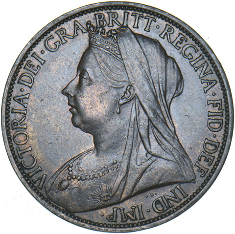 1896 Penny - Victoria British Bronze Coin - Very Nice