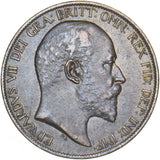 1902 Penny (Low Tide) - Edward VII British Bronze Coin - Very Nice