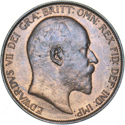 1906 Penny - Edward VII British Bronze Coin - Very Nice