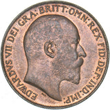 1908 Penny - Edward VII British Bronze Coin - Superb