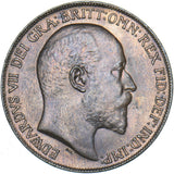 1908 Penny - Edward VII British Bronze Coin - Superb