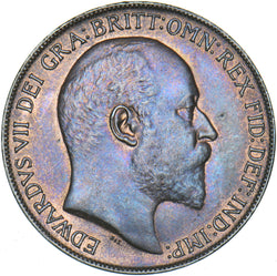 1910 Penny - Edward VII British Bronze Coin - Superb