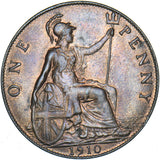 1910 Penny - Edward VII British Bronze Coin - Superb
