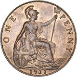 1911 Penny - George V British Bronze Coin - Superb