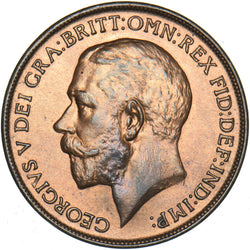 1912 Penny - George V British Bronze Coin - Very Nice