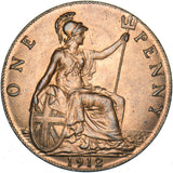 1912 Penny - George V British Bronze Coin - Very Nice