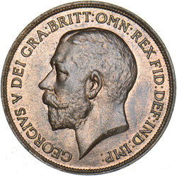 1913 Penny - George V British Bronze Coin - Superb