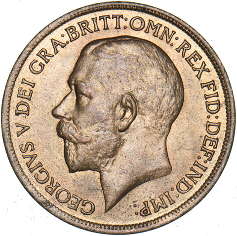 1916 Penny - George V British Bronze Coin - Superb