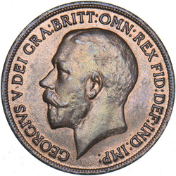 1919 Penny - George V British Bronze Coin - Superb