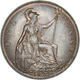 1922 Penny - George V British Bronze Coin - Superb