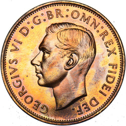 1951 Proof Penny - George VI British Bronze Coin - Superb