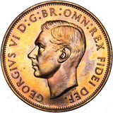 1951 Proof Penny - George VI British Bronze Coin - Superb