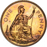 1951 Proof Penny - George VI British Bronze Coin - Superb