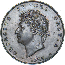 1826 Halfpenny - George IV British Copper Coin - Very Nice