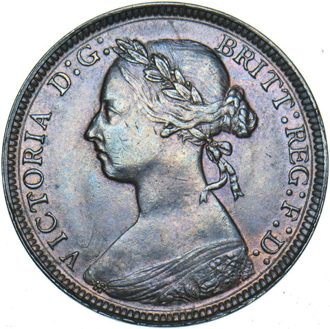 1885 Halfpenny - Victoria British Bronze Coin - Very Nice