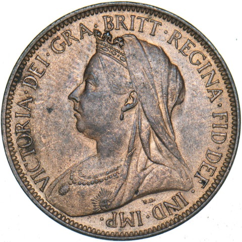 1901 Halfpenny - Victoria British Bronze Coin - Superb