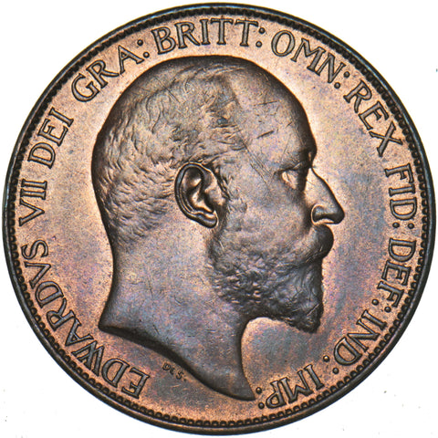 1910 Halfpenny - Edward VII British Bronze Coin - Superb