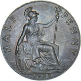 1923 Halfpenny - George V British Bronze Coin - Very Nice