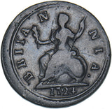 1724 Farthing -   Copper Coin - Nice