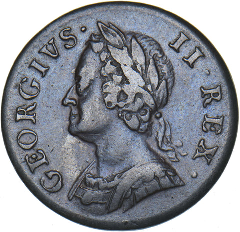 1754 Farthing -   Copper Coin - Nice