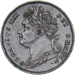 1822 Farthing - George IV British Copper Coin - Very Nice