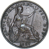 1822 Farthing - George IV British Copper Coin - Very Nice
