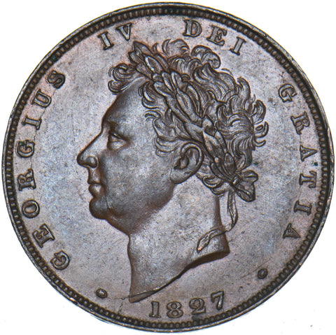 1827 Farthing -   Copper Coin - Very Nice