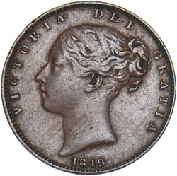 1849 Farthing - Victoria British Copper Coin - Nice