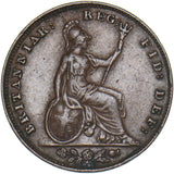 1849 Farthing - Victoria British Copper Coin - Nice