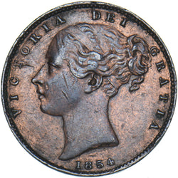 1854 Farthing - Victoria British Copper Coin - Nice