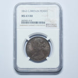1862 Penny (NGC MS 63 RB) - Victoria British Bronze Coin - Superb