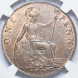 1912 H Penny (NGC MS 63 BN) - George V British Bronze Coin - Superb