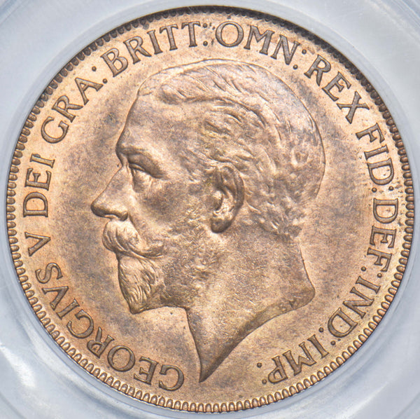 1927 Penny (CGS UNC 80) - George V British Bronze Coin - Superb