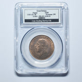 1928 Penny (CGS AU 78) - George V British Bronze Coin - Superb