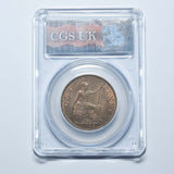 1928 Penny (CGS AU 78) - George V British Bronze Coin - Superb