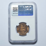 1860 Halfpenny (NGC MS 62 RB) - Victoria British Bronze Coin - Superb